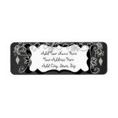 Grijze scrollers Chalkboard Holiday Label (Voorkant)