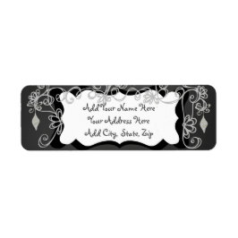 Grijze scrollers Chalkboard Holiday Label