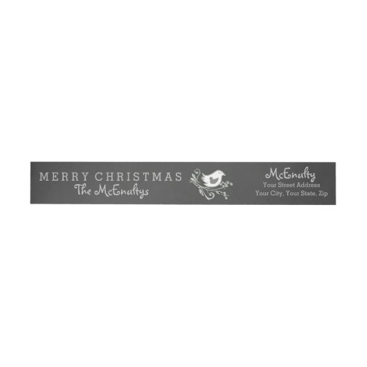 Grijze scrollers Chalkboard Holiday Wraparound Lab (Individueel)
