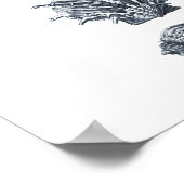 Grijze seizoenshellen strandafdruk #8 poster (Hoek)