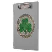 Grijze Shamrock on Celtic Knots Cliboard Klembord (Links)