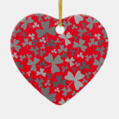 Grijze Shamrocks Keramisch Ornament (Voorkant)