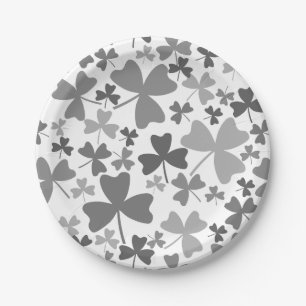 Grijze Shamrocks Papieren Bordje