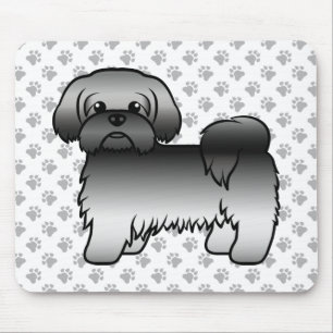 Grijze Shih Tzu Leuke Cartoonhond Illustratie Muismat