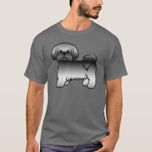 Grijze Shih Tzu Leuke Cartoonhond Illustratie T-shirt