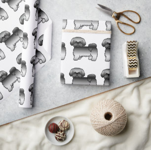 Grijze Shih Tzu Leuke Cartoonhond Patroon Cadeaupapier