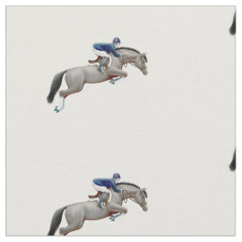 Grijze Show Jumper Horse Equestrian Fabric Stof
