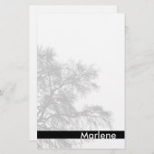 Grijze - Silhouette Stationery Briefpapier (Voorkant / Achterkant)