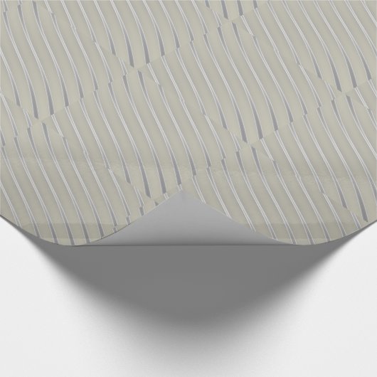Grijze Silver Curved Lines Chic abstracte flow Cadeaupapier (Hoek)