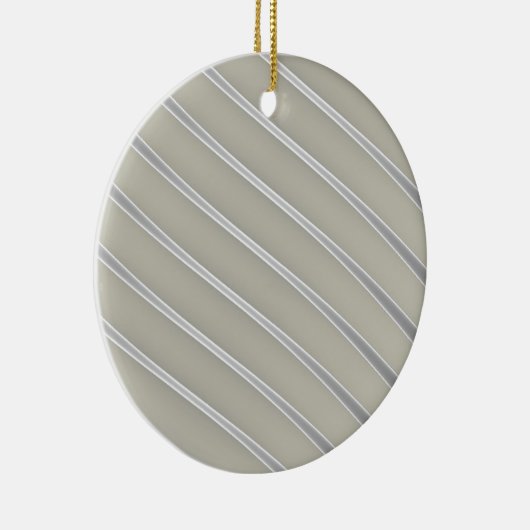 Grijze Silver Curved Lines Chic abstracte flow Keramisch Ornament (Rechts)