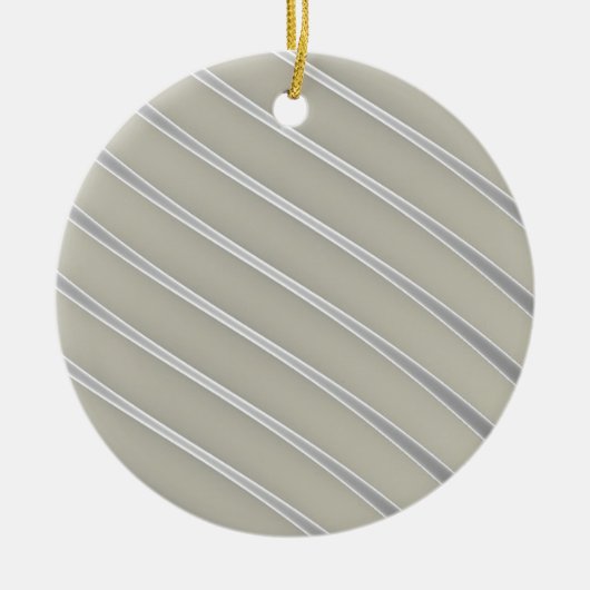 Grijze Silver Curved Lines Chic abstracte flow Keramisch Ornament (Voorkant)