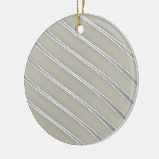 Grijze Silver Curved Lines Chic abstracte flow Keramisch Ornament (Links)