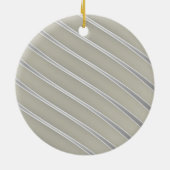 Grijze Silver Curved Lines Chic abstracte flow Keramisch Ornament (Achterkant)