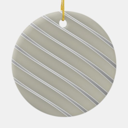 Grijze Silver Curved Lines Chic abstracte flow Keramisch Ornament (Achterkant)