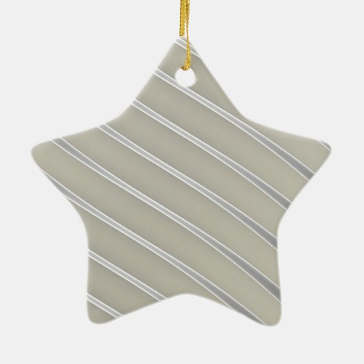 Grijze Silver Curved Lines Chic abstracte flow Keramisch Ornament (Achterkant)