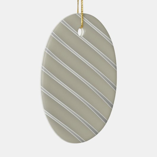 Grijze Silver Curved Lines Chic abstracte flow Keramisch Ornament (Rechts)
