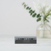 Grijze Silver Tile Border Mini Visitekaartje (Staand voorkant)