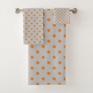 Grijze Sinaasappel poka dot Bad Handdoek