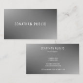 Grijze Sjabloon Professioneel Trendy Elegant Moder Visitekaartje (Voorkant / Achterkant)