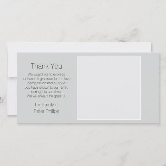 Grijze Sjabloon Sympathie Hartelijk dank voor de w (Voorkant)