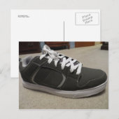 Grijze skateboardschoen briefkaart (Voorkant / Achterkant)