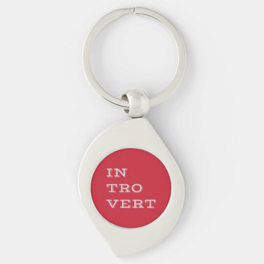 Grijze Sleutelhanger van het metaal Introvert (Voorkant)