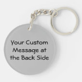 Grijze Sleutelhanger van Rooster (Achterkant)