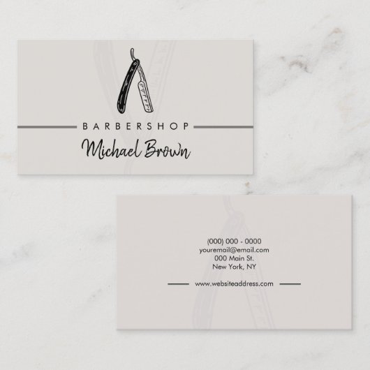 Grijze slijmvliessnijdsel visitekaartje (Voorkant / Achterkant)