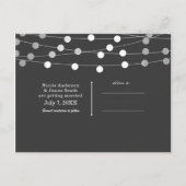 Grijze slingerlichtjes Modern script save the date Aankondigingskaart (Achterkant)