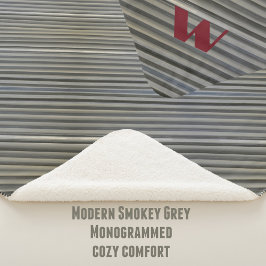 Grijze Smokey Monochromatische Diagonale Streep Mo Sherpa Deken