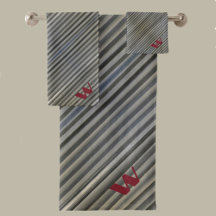 Grijze Smokey Monochromatische Strepen Monogrammed