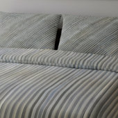 Grijze Smokey Monochromatische Strepen Monogrammed Kussensloop