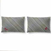 Grijze Smokey Monochromatische Strepen Monogrammed Kussensloop