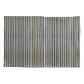 Grijze Smokey Monochromatische Strepen Monogrammed Kussensloop (Achterkant-Links)