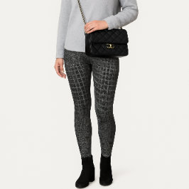 Grijze snakeskin-look Afdrukken-Alles-over-legen Leggings