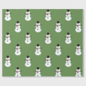 Grijze Sneeuwman Met Hoed Cadeaupapier (Vlak)