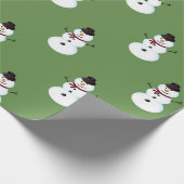 Grijze Sneeuwman Met Hoed Cadeaupapier (Hoek)