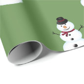Grijze Sneeuwman Met Hoed Cadeaupapier (Rol Hoek)