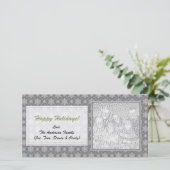 Grijze Sneeuwvlok Kerstkaarten Feestdagenkaart (Staand voorkant)