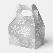 Grijze Sneeuwvlok patroon gevel gunst doos Bedankdoosjes (Achterkant)