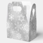 Grijze Sneeuwvlok patroon gevel gunst doos Bedankdoosjes (Geopend)