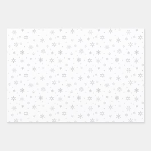 Grijze sneeuwvlokken Cute Winter Pattern Inpakpapier Vel (Voorkant 2)