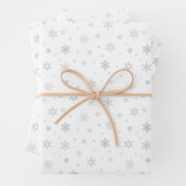 Grijze sneeuwvlokken Cute Winter Pattern Inpakpapier Vel (In situ)