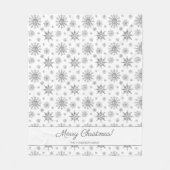 Grijze sneeuwvlokken en kerstmis met aangepaste na fleece deken (Voorkant)