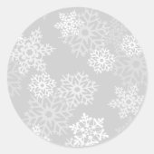 Grijze sneeuwvlokken Envelopzegel Ronde Sticker (Voorkant)
