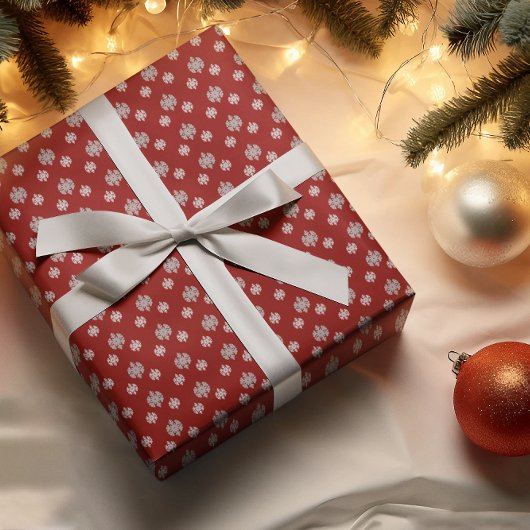 Grijze sneeuwvlokken inpakpapier vel