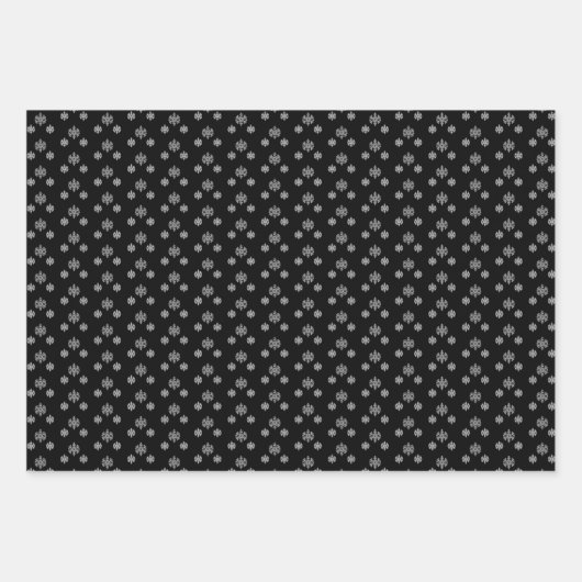 Grijze sneeuwvlokken inpakpapier vel (Voorkant)