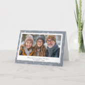  Grijze Sneeuwvlokken Kerstfoto Feestdagen Kaart (Voorkant)