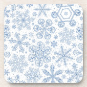 Grijze sneeuwvlokken op gebroken wit bier onderzetter (Voorkant)