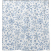 Grijze sneeuwvlokken op gebroken wit douchegordijn (Voorkant)